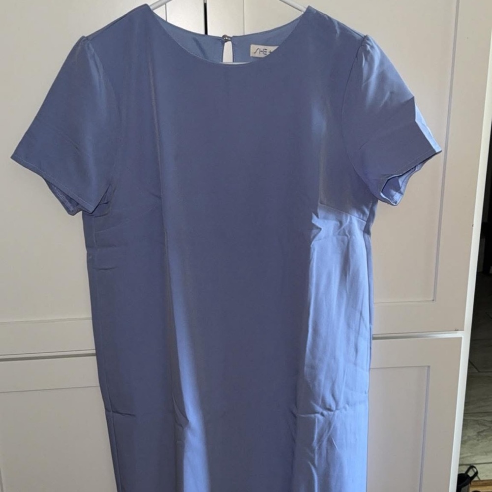 Light Blue Short Sleeve Dress